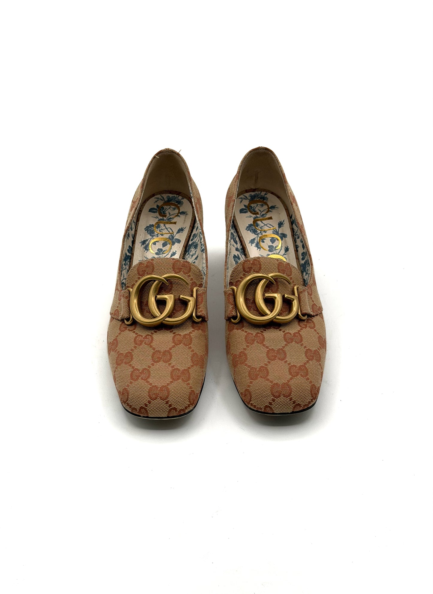 Gucci GG brown mid heels