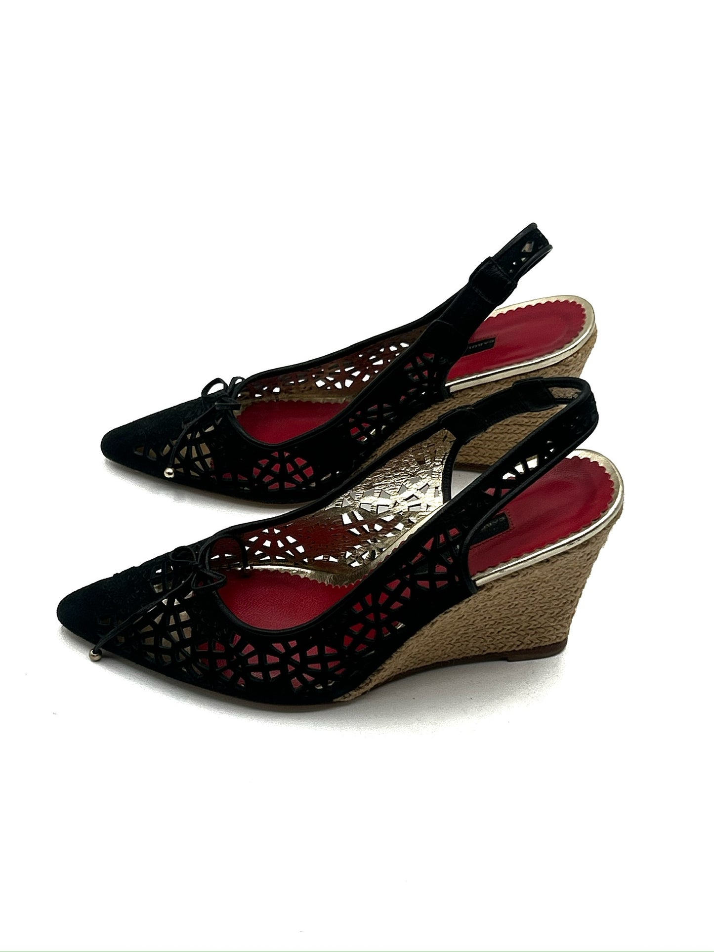 Carolina Herrera black lace pumps