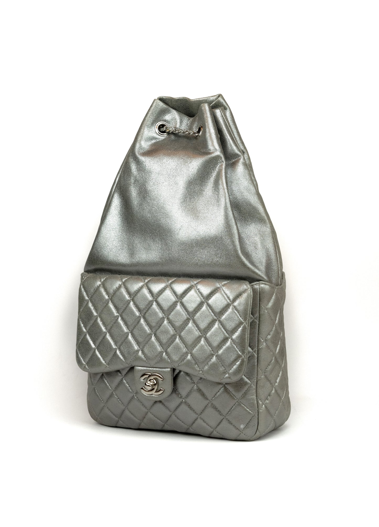 Chanel Silver Backpack