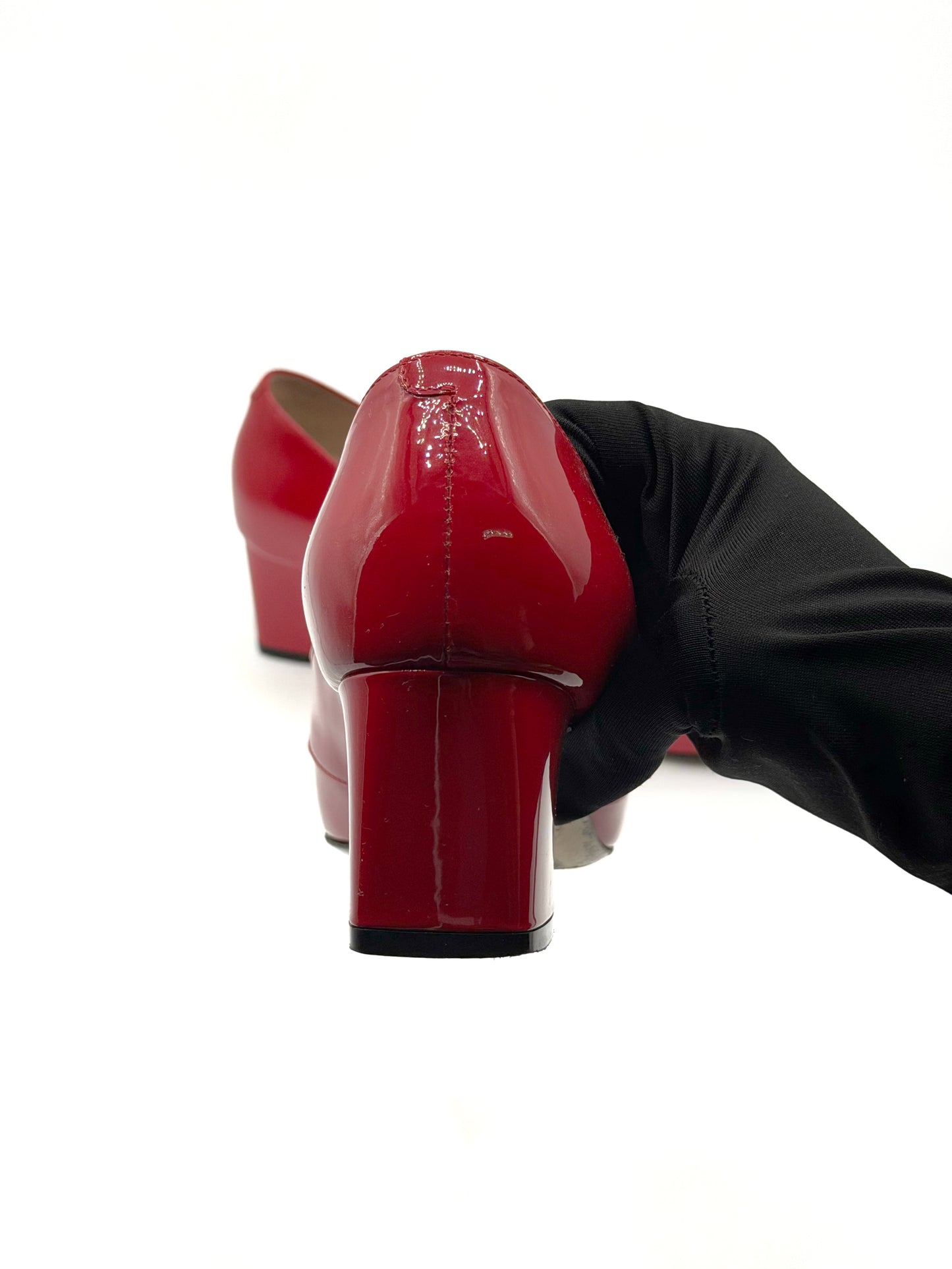 Gucci GG red mid heels