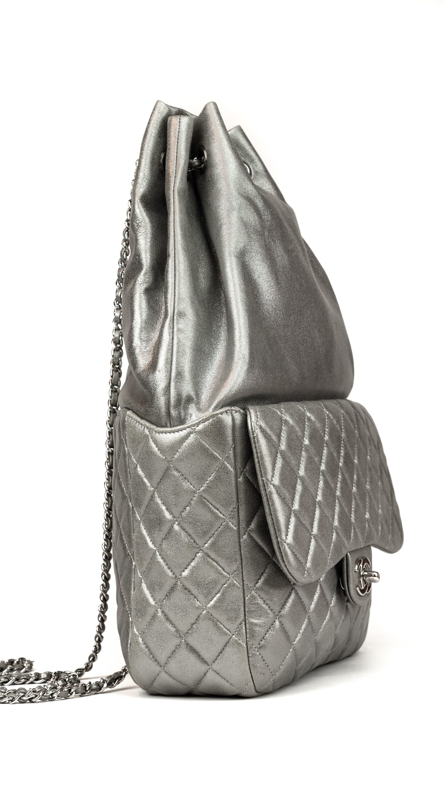 Chanel Silver Backpack