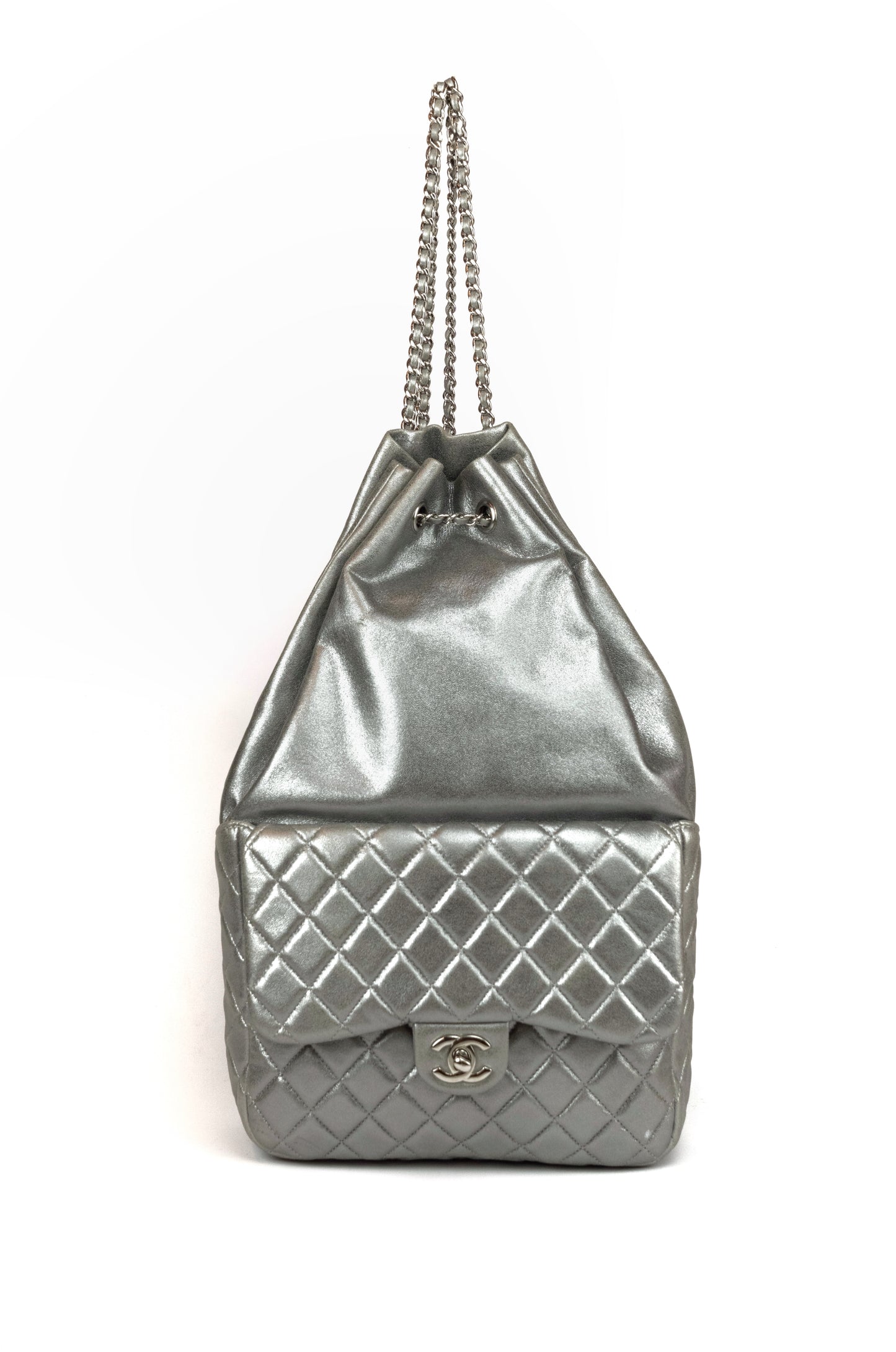 Chanel Silver Backpack