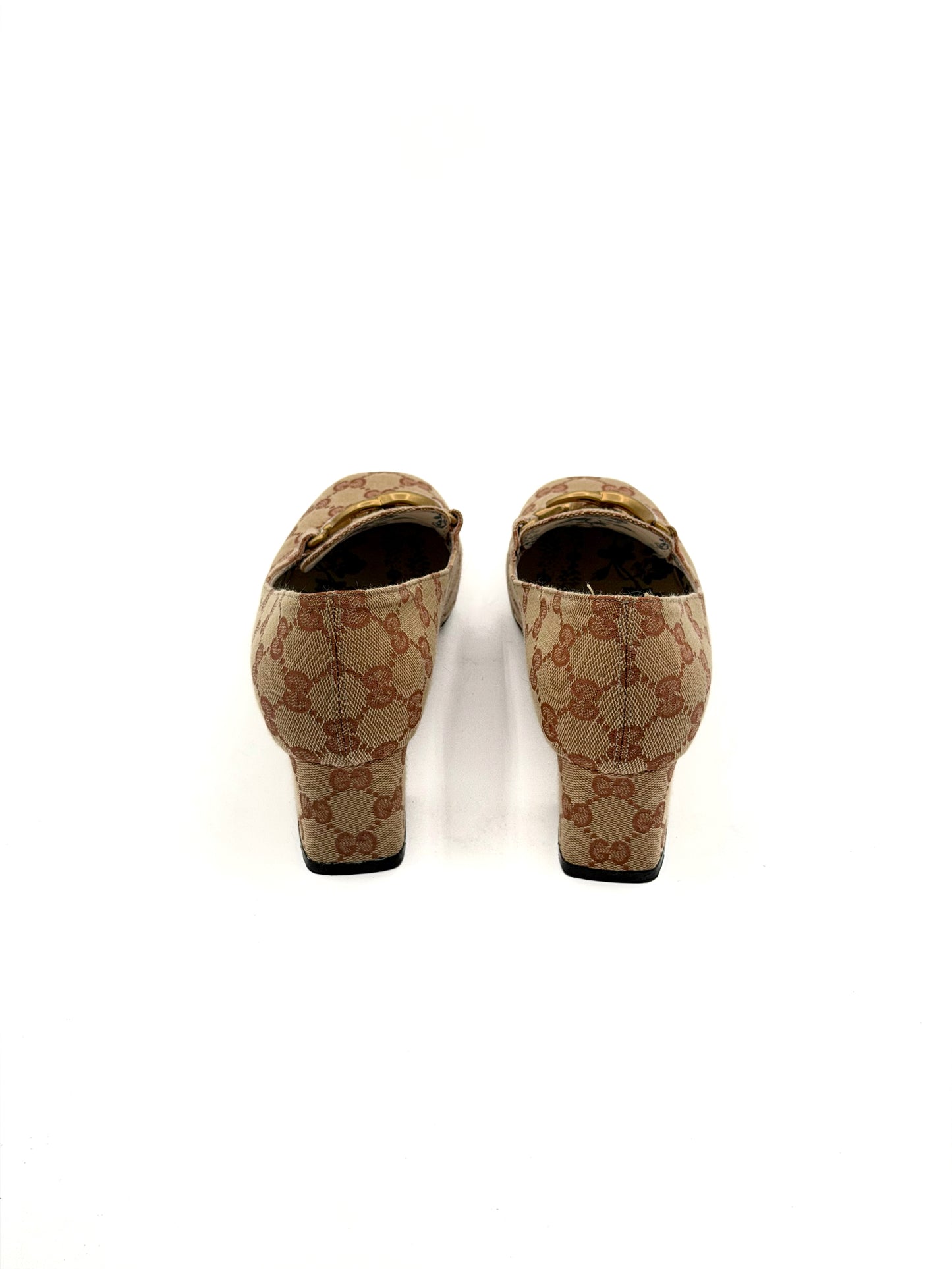 Gucci GG brown mid heels