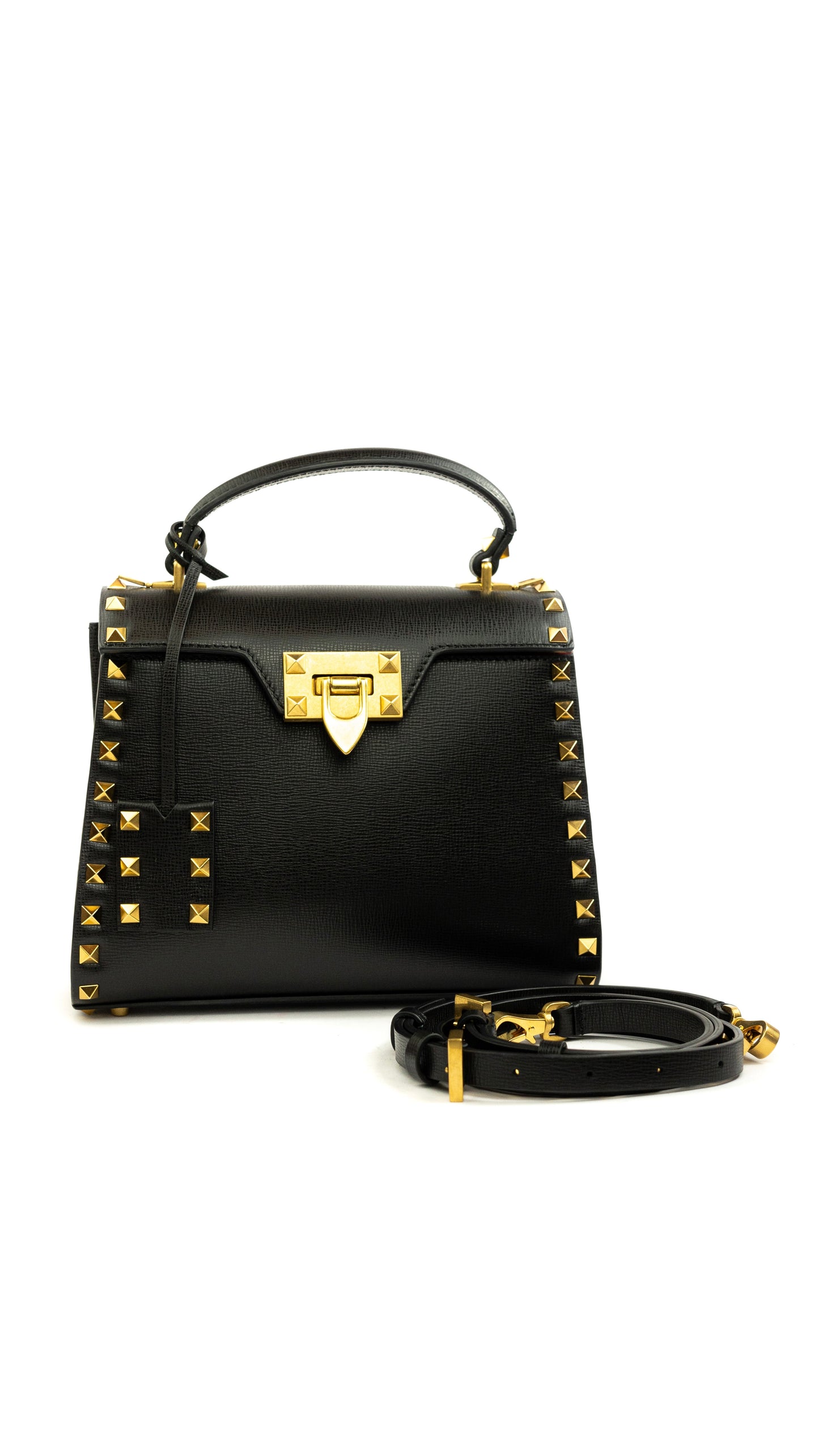 Valentino handle bag studded negra NUEVA