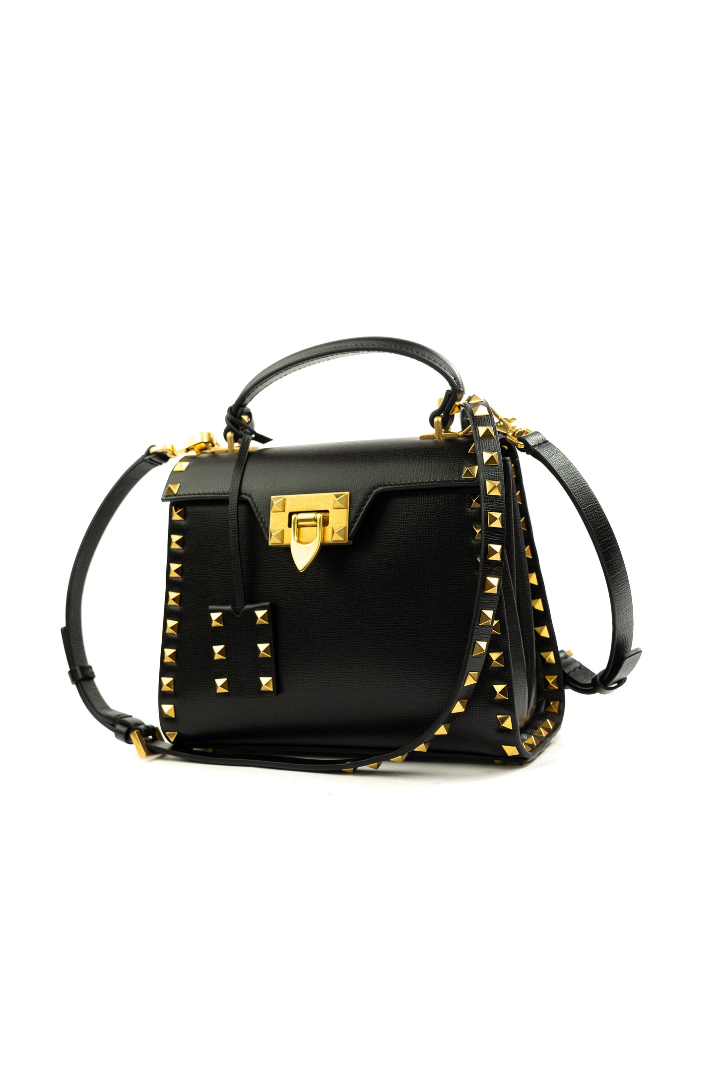 Valentino handle bag studded negra NUEVA