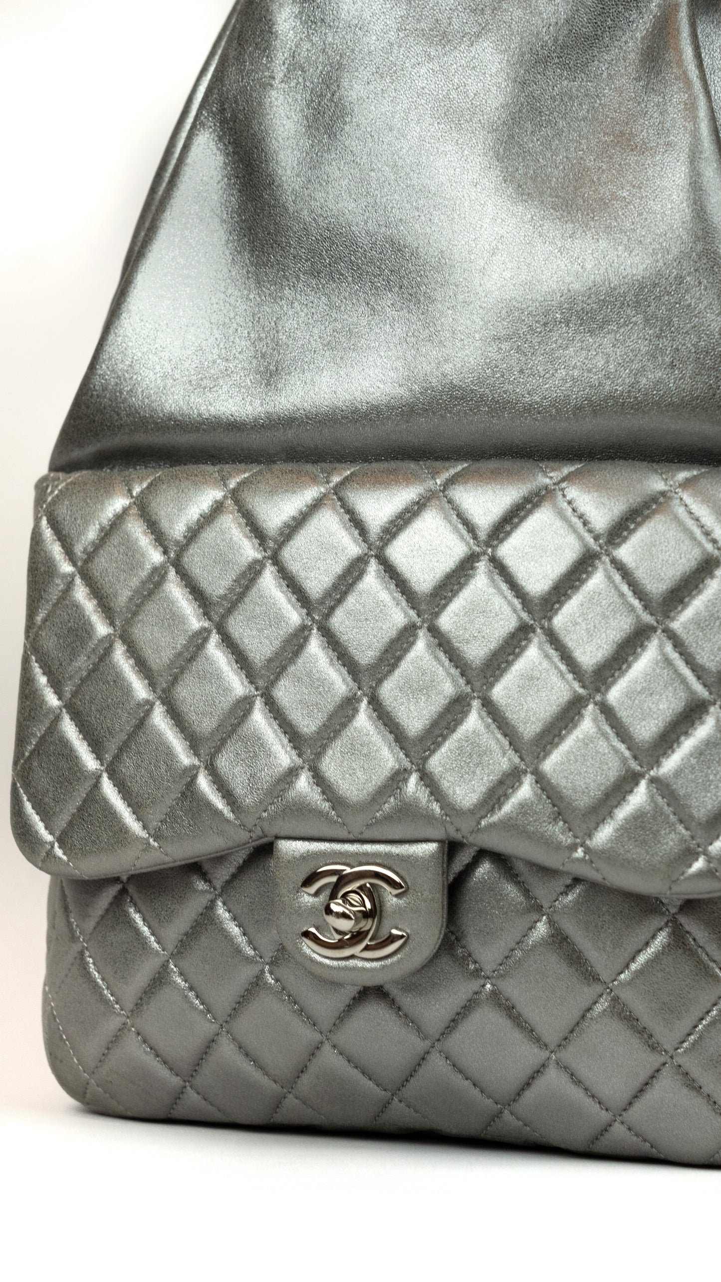 Chanel Silver Backpack