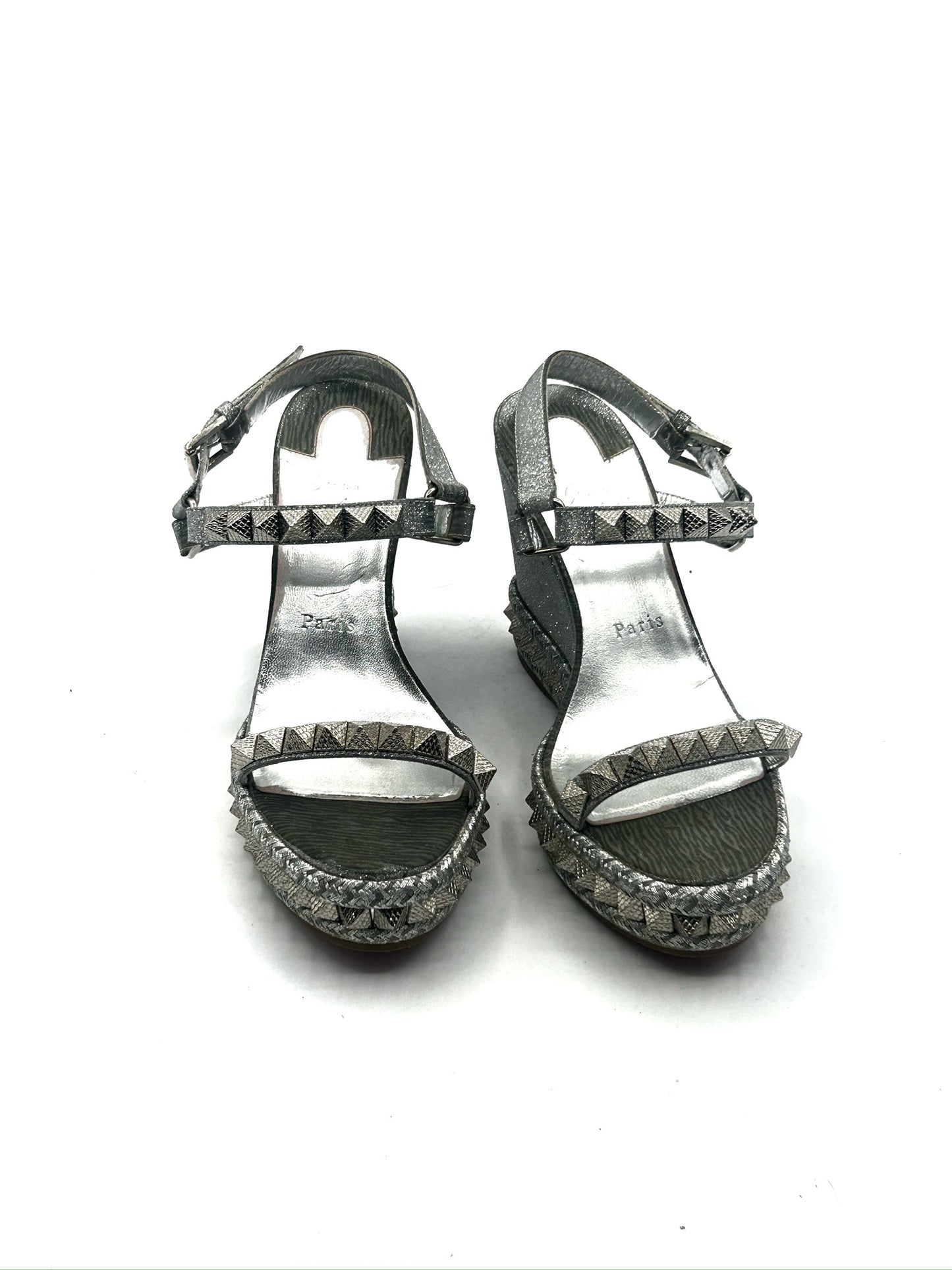 Louboutin silver platforms