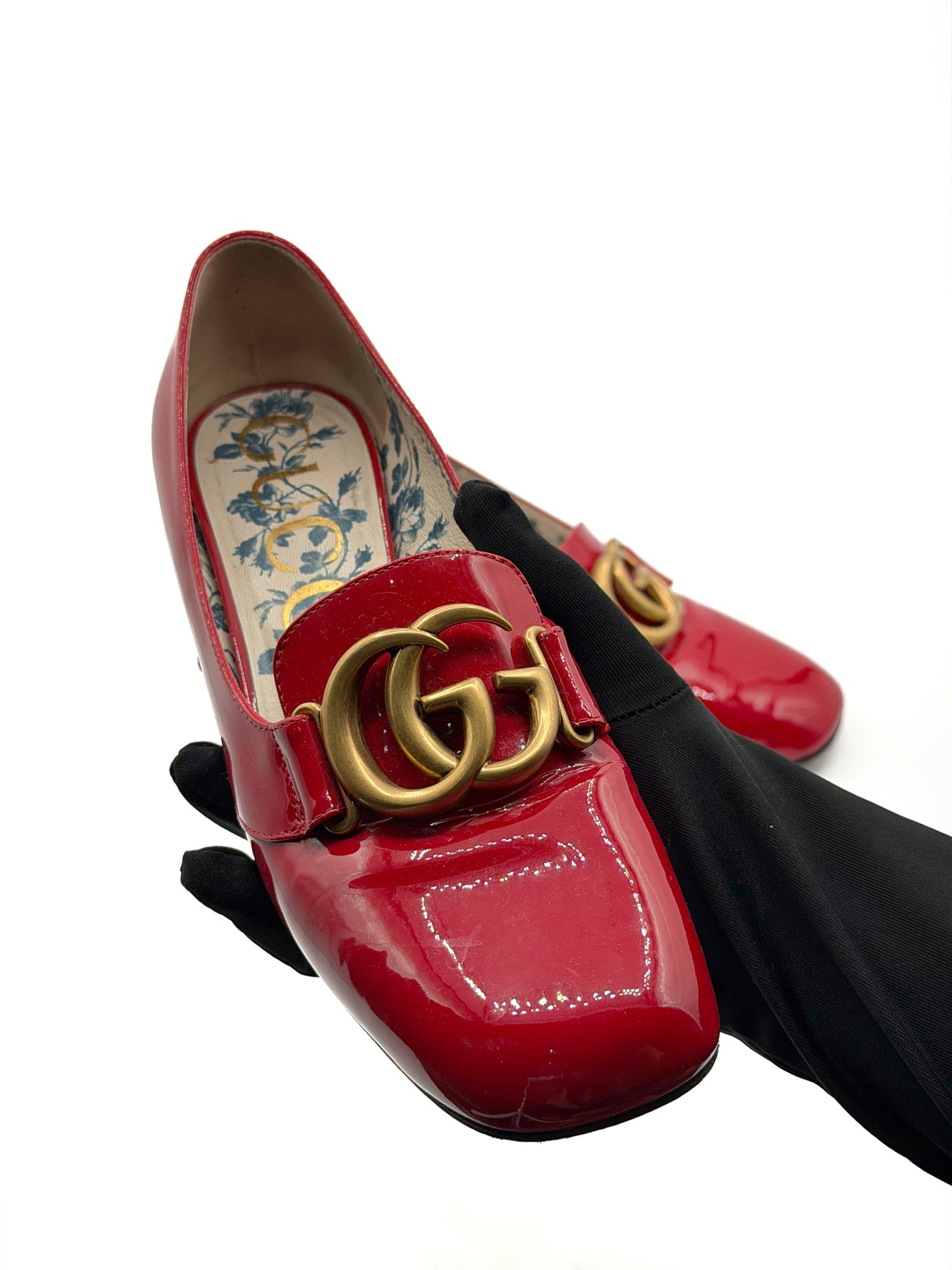 Gucci GG red mid heels