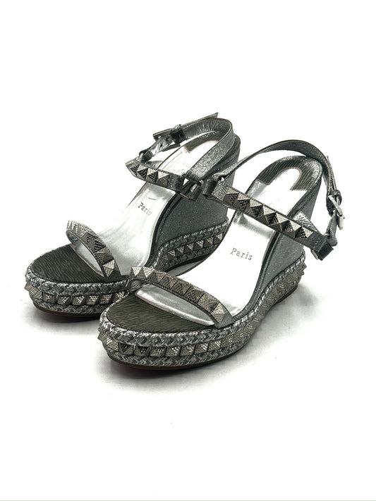 Louboutin silver platforms