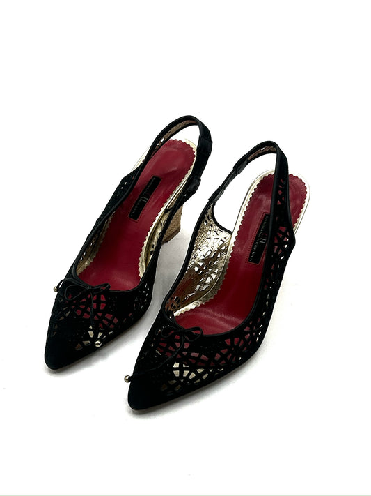 Carolina Herrera black lace pumps