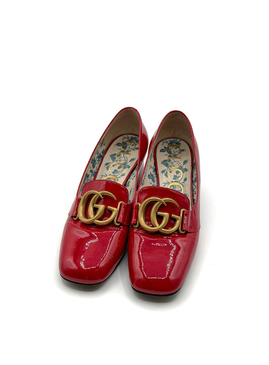 Gucci GG red mid heels