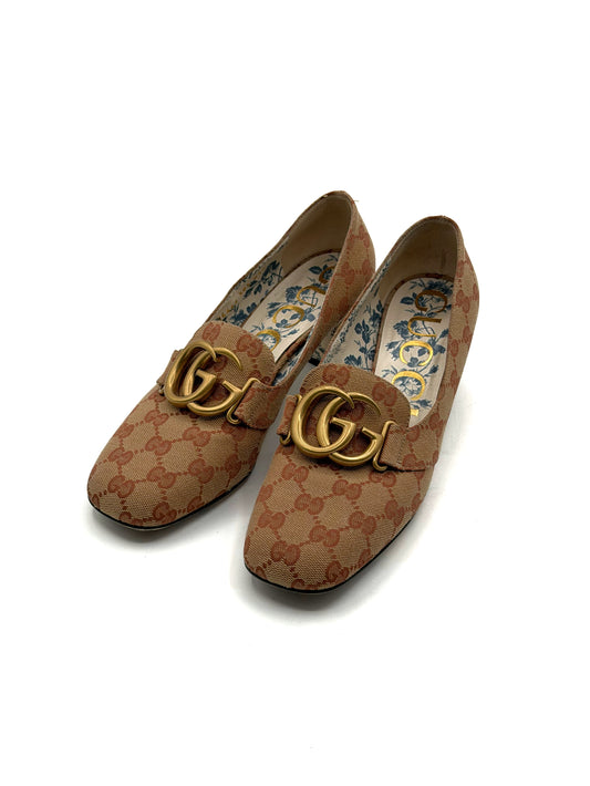 Gucci GG brown mid heels