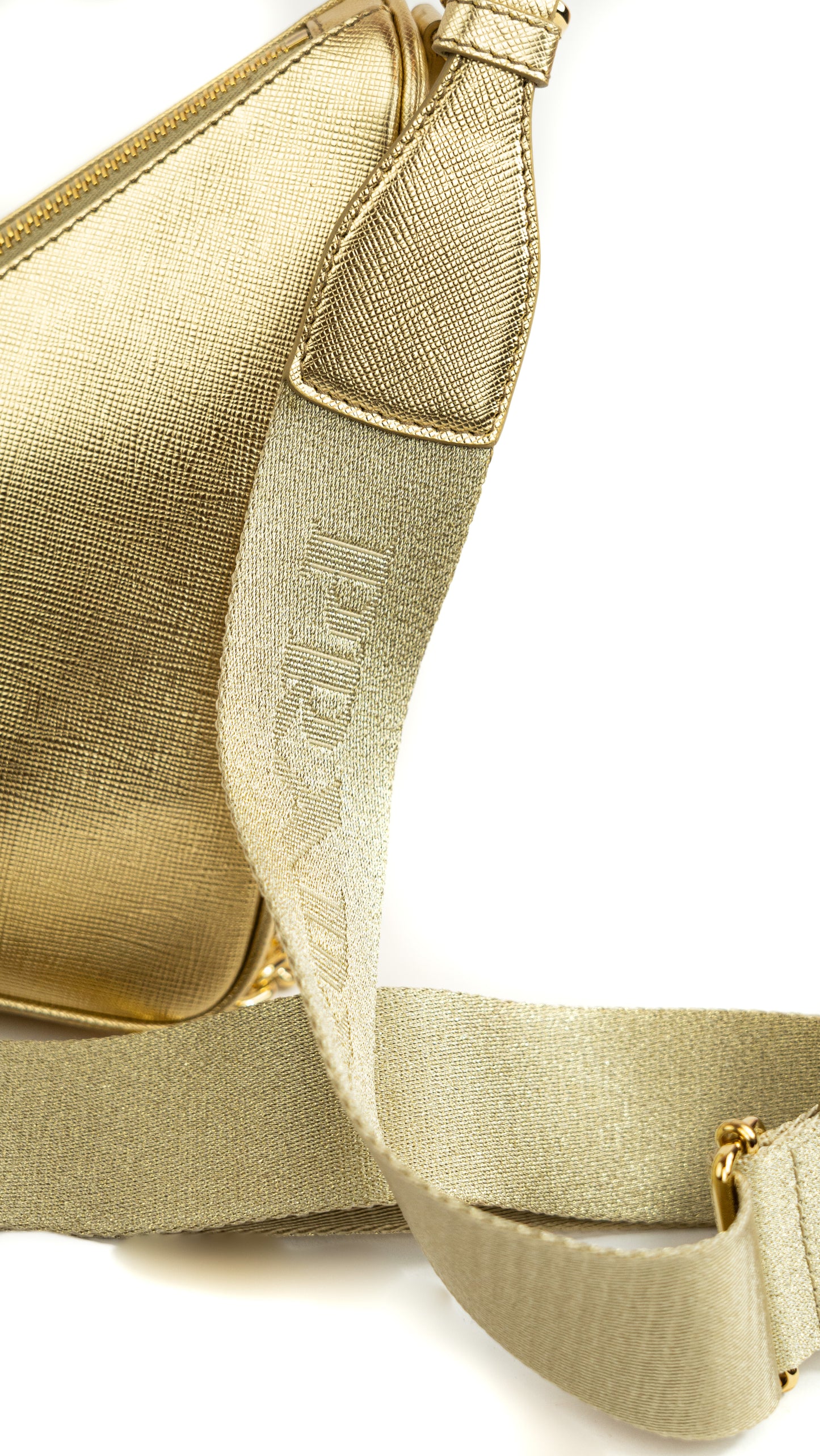 Prada triangle Gold bag